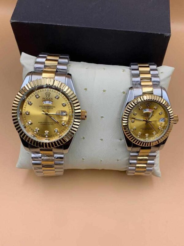 rolex silver gold watch gold dial