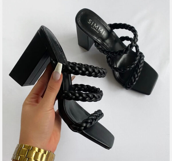 knot strap block heels tropex black